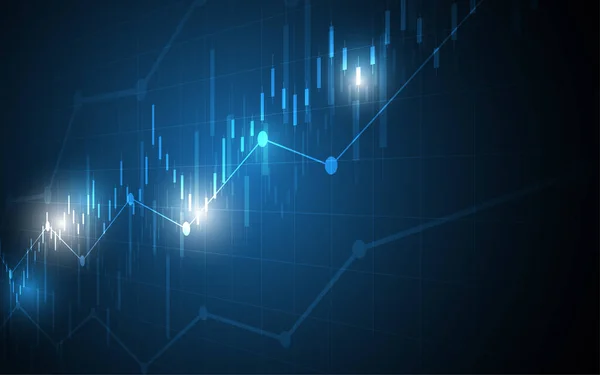 金融チャートキャンドルスティックグラフ株式市場の投資トレードのビジネスデータ分析 — ストックベクタ