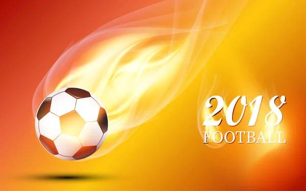 Burning Fire Ball Design Coupe Football 2018 — Image vectorielle