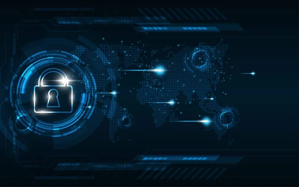 Conceito Digital Cibernético Segurançaresumo Tecnologia Background Protect System Innovation Vector — Vetor de Stock