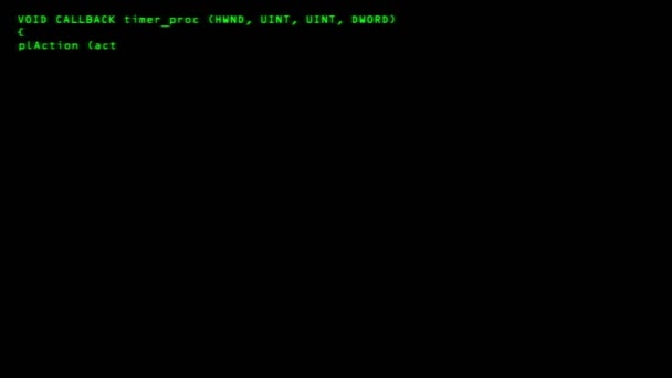 Programmering Code Die Wordt Uitgevoerd Een Oude Computerscherm Terminal Omlaag — Stockvideo