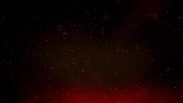 Палаючі Іскри Прах Піднімаються Вогню Нічне Небо Циклічне Відео — стокове відео