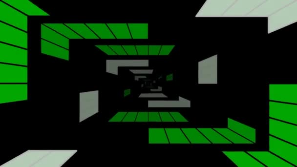 Fondo Abstracto Con Animación Vuelo Túnel Futurista Abstracto Con Figuras — Vídeo de stock