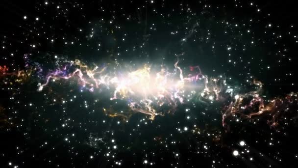 Galaxy Ιστορικό Χώρο Μια Αφηρημένη Γαλαξία Πλησιάζει Αστέρια Εξωτερικό Χώρο — Αρχείο Βίντεο