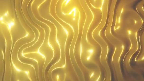 3D renderizar fondo abstracto de oro. Lentamente fluye en colores dorados. Animación de textura lenta. bucle 4K — Vídeos de Stock