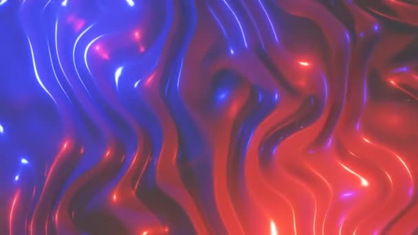 3D renderen abstracte achtergrond. Langzaam stroomt in neon kleuren. Langzame textuur animatie. 4k-lus — Stockvideo