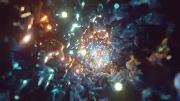 Abstrakter Neon Hintergrund Fliegen Durch Den Korridor Nahtlose Animation — Stockvideo