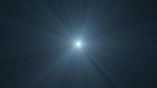 Luces Rayos Solares Azules Lente Óptica Bengalas Animación Brillante Efecto — Vídeo de stock