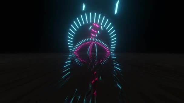 План Циклу Неоновими Вогнями Абстрактне Флуоресцентне Тло Неон Сучасний Фон — стокове відео