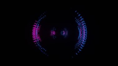 Soyut neon ışık cicle. Görün ve disko topu kaybol. Soyut ultraviyole döngü 4k arka plan.