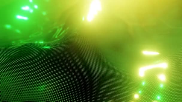Abstrakt Lysande Bakgrund Prickar Stordata Futuristisk Neon Wave Bakgrund Sömlös — Stockvideo