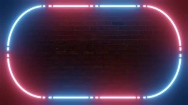 Neon 4k çerçeve. Neon titreşimli arka plan. Kusursuz video. Ultraviyole ışıltılar dikkat çekiyor..