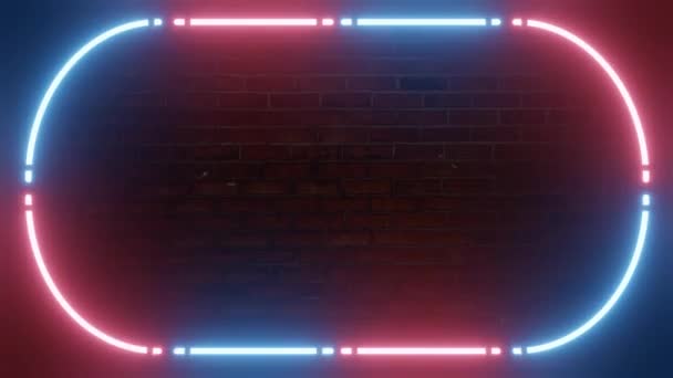 Neon Frames Neon Flikkerende Achtergrond Naadloze Video Ultraviolette Flitsen Trekken — Stockvideo