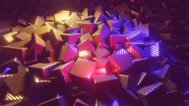 Rendering Astratto Delle Forme Geometriche Dei Cubi Sfondo Moderno Animazione — Video Stock