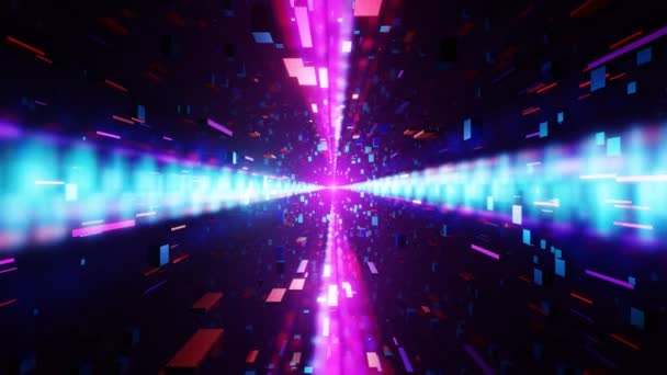 Espacio Tridimensional Abstracto Diferentes Cubos Movimiento Espacio Antecedentes Animación Loop — Vídeo de stock