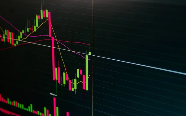 Üzleti Pénzügyi Kereskedés Koncepció Tőzsdei Pénzügy Monitor Chart — Stock Fotó