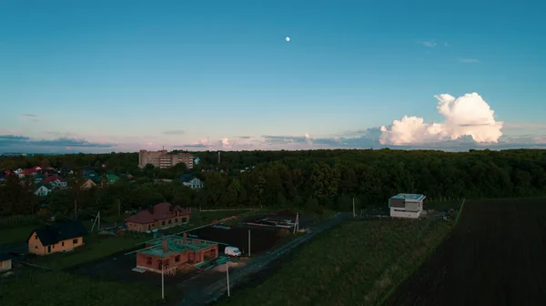 Blå Himmel Landskap Med Staden Moln Natur Koncept — Stockfoto