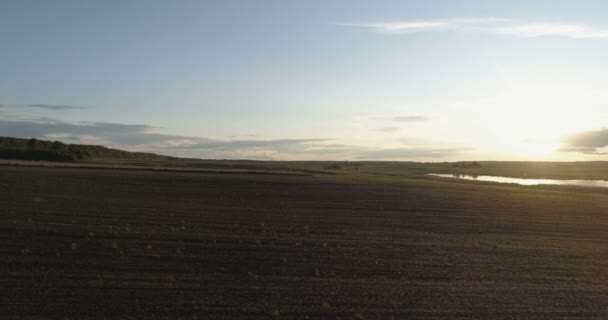 Spiegelung Des Sonnenuntergangs Landschaft Blauer Himmel Mit Wolken Naturkonzept Luftaufnahme — Stockvideo