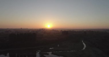 Günaydın. Hava manzaralı. Lutsk şehri, Ukrayna