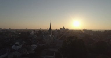 Günaydın. Hava manzaralı. Lutsk şehri, Ukrayna