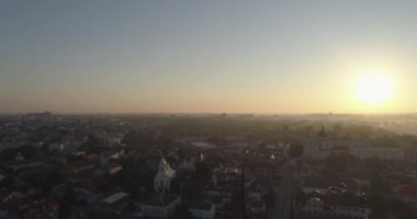 Günaydın. Hava manzaralı. Lutsk şehri, Ukrayna