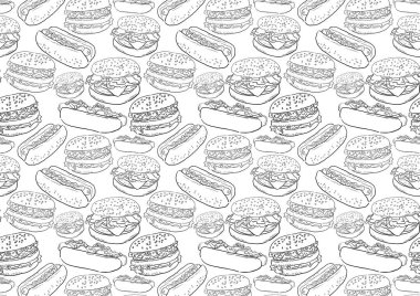 Fast food çeşitlerinin doku ve deseni