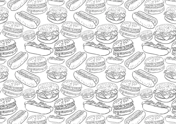 Texture and pattern of fast food assortment