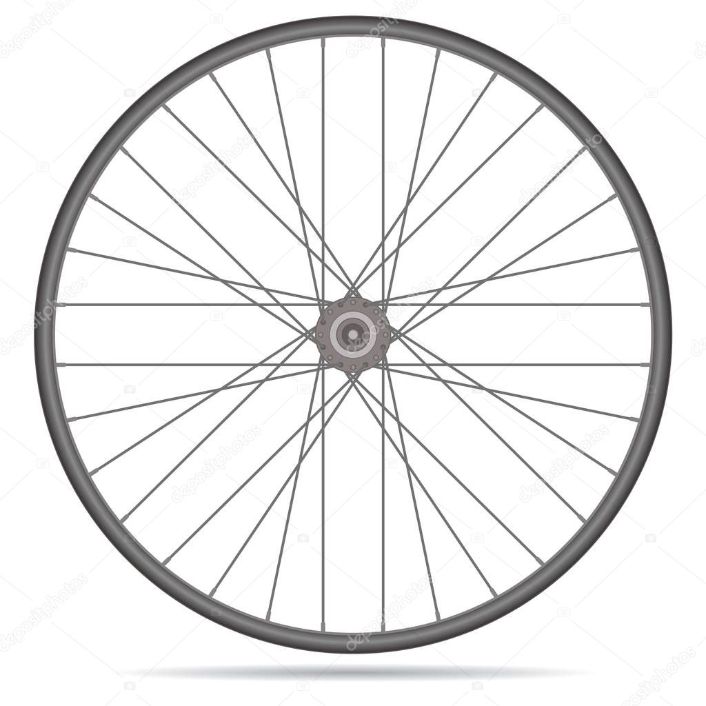 bicycle wheel isolated on a white background