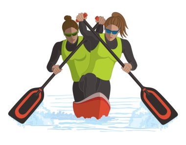 iki kadın beyaz arka plan üzerinde izole Kano