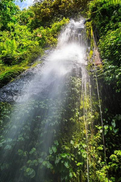 インドネシアの糸網滝晴れた日にロンボク島の島 — ストック写真