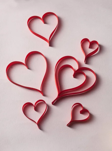 Červené papírové srdce — Stock fotografie