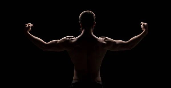 Сильные атлетические мужчины назад изолированы Лицензионные Стоковые Фото
