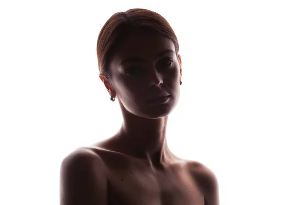 Silhouet van jonge volwassen vrouw met schone huid — Stockfoto