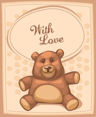 Oyuncak ayı kartı vektör çizim 