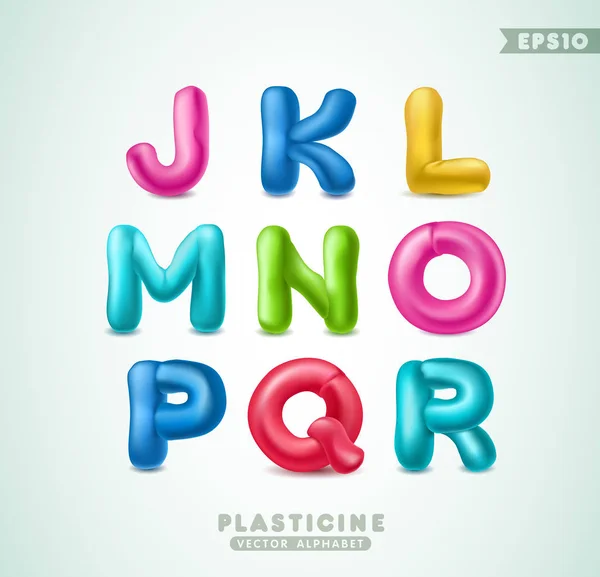 Plasticine Alphabet Vector Illustration — Stock Vector