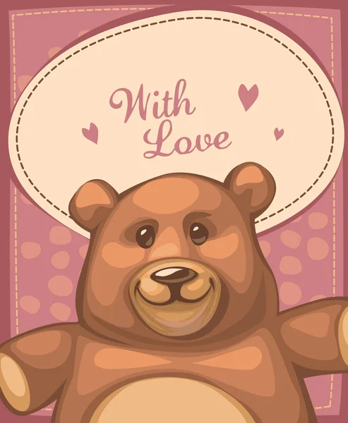 Teddy Bear Card Vector Illustration — Stock Vector