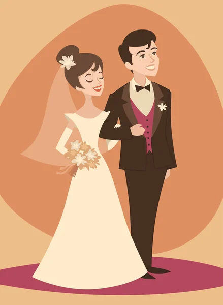 Beau Vecteur Illustration Mariage — Image vectorielle