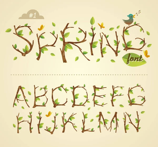 Frühling Alphabet Vektor Illustration Stockillustration