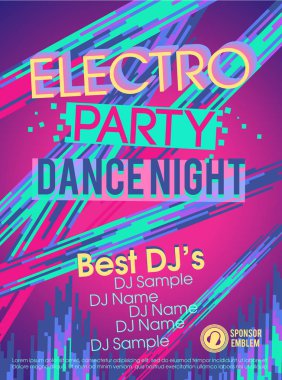 Elektronik parti poster vektör çizim 