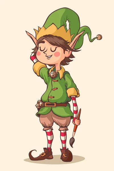 Christmas Elf Character Vector Illustration — Stock Vector