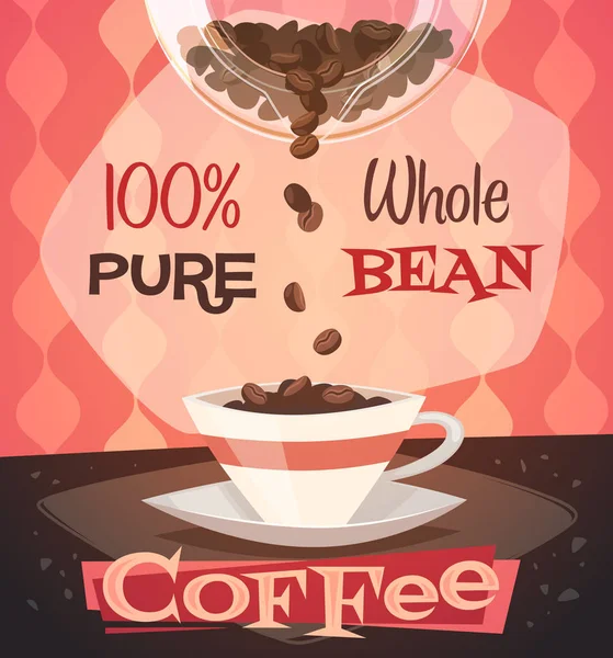 Kaffe Bakgrund Affisch Kort Vektorbild — Stock vektor
