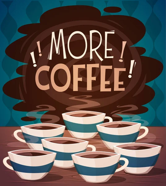 Koffie Achtergrond Poster Kaart Vector Afbeelding — Stockvector