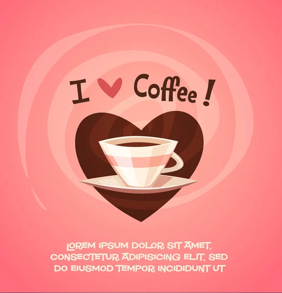 Koffie Achtergrond Poster Kaart Vector Afbeelding — Stockvector