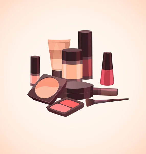 Maquiagem Cosmetics Vector Ilustração —  Vetores de Stock