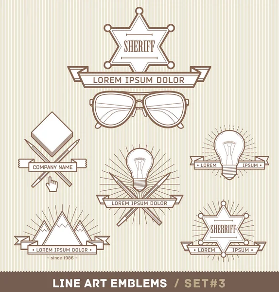 Line Art Labels Vector Illustration — Stock Vector