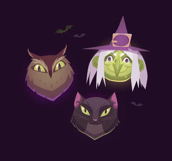 Happy Halloween Kort Bakgrund Affisch Vektorillustration — Stock vektor