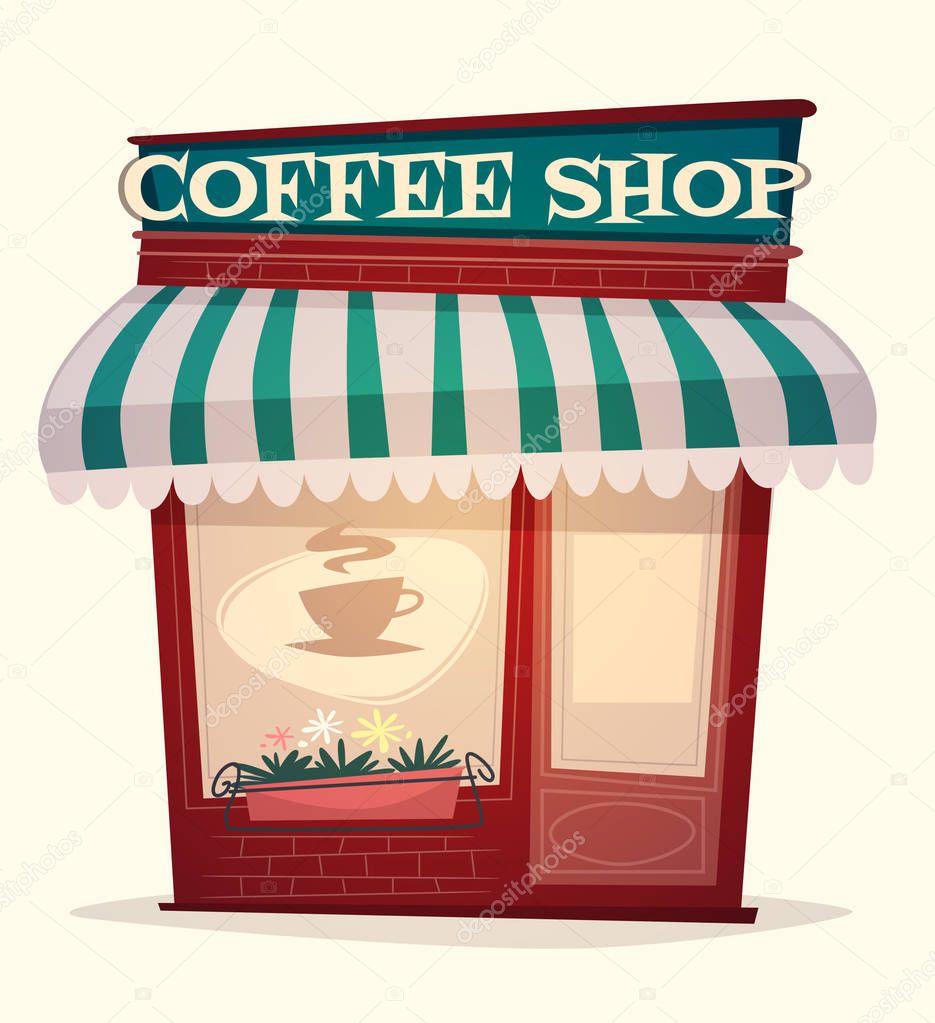 Coffee shop house. Vector image