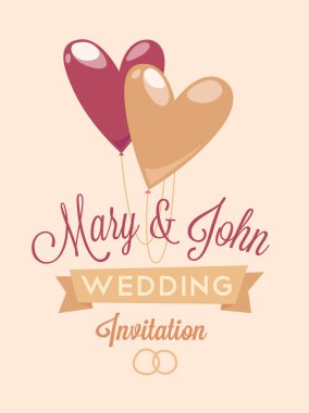 düğün davetiyesi vektör illüstrasyonu 