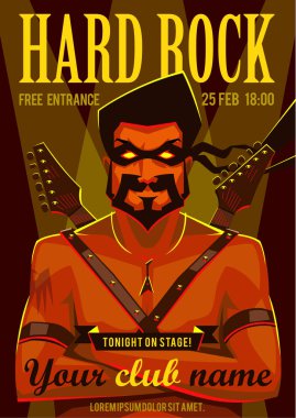 Hard rock poster vektör çizim 