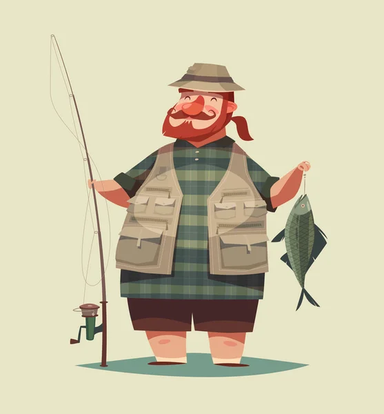 Fisherman Catch Vector Illustration — Stock Vector