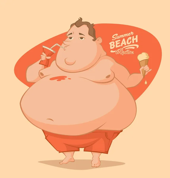 Fat Guy Vector Illustration — Stock Vector